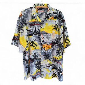 Verse USA Hawaiian Aloha Button-Up Shirt XL Tropical Jamaica Print Short Sleeve